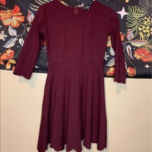 Maroon long Sleeve Dress - xs